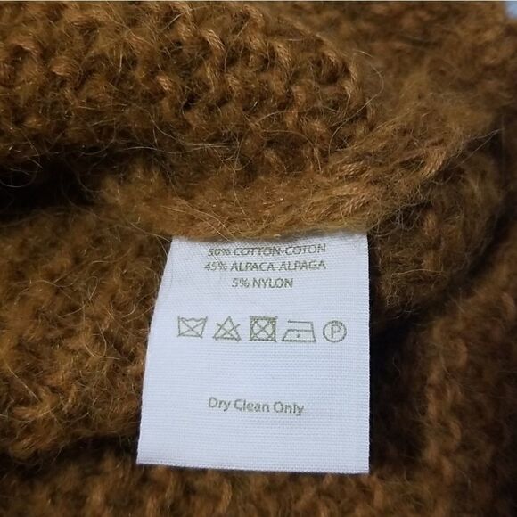 Free People Copper Oversized Relaxed Casual Boho Chic Knit V-Neck Fuzzy Sweater - Picture 3 of 3